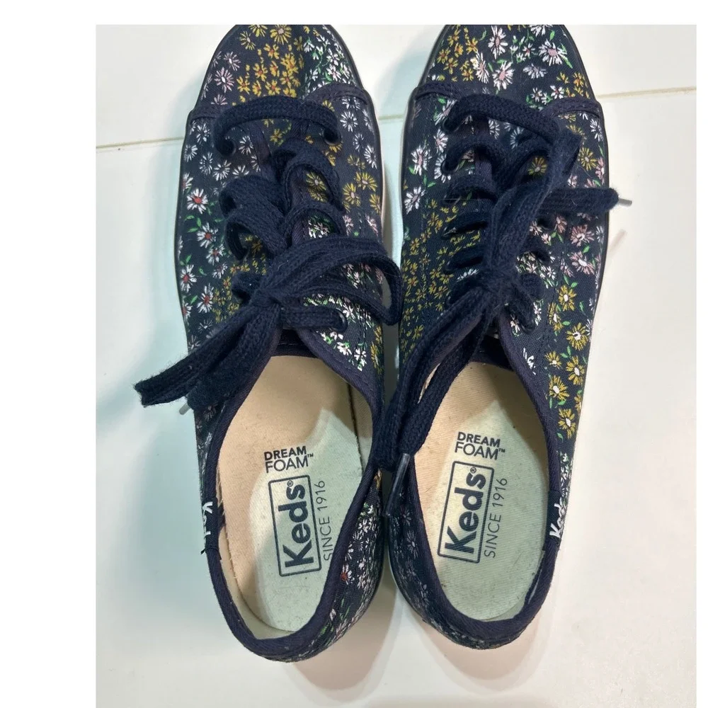 Keds Floral Print Lace Up Canvas Sneakers‎ Size 6.5M Casual Shoes